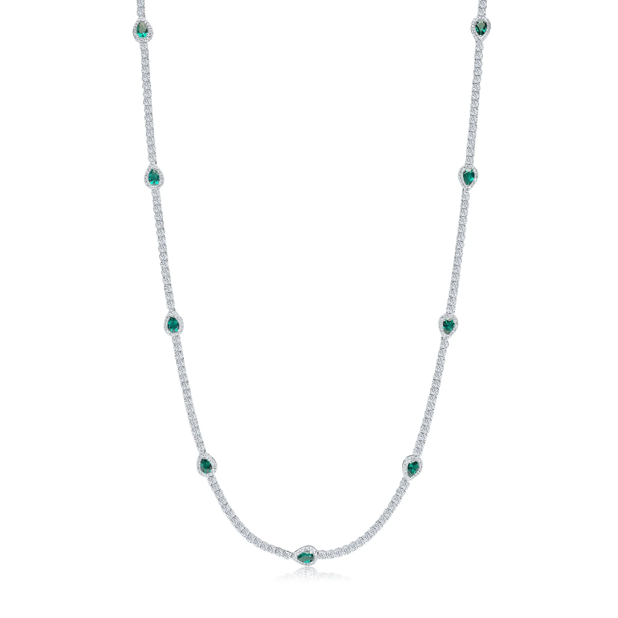 Francine Necklace (Emerald/White)