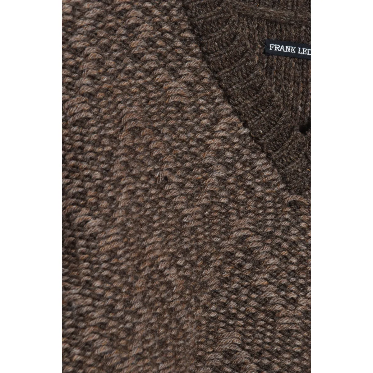 Frank Leder Handknitted Pullover V-Neck brown