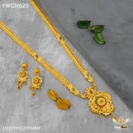 Freemen 1MG Traditional Rani Haar Long Set With Earring for women - FWGN629