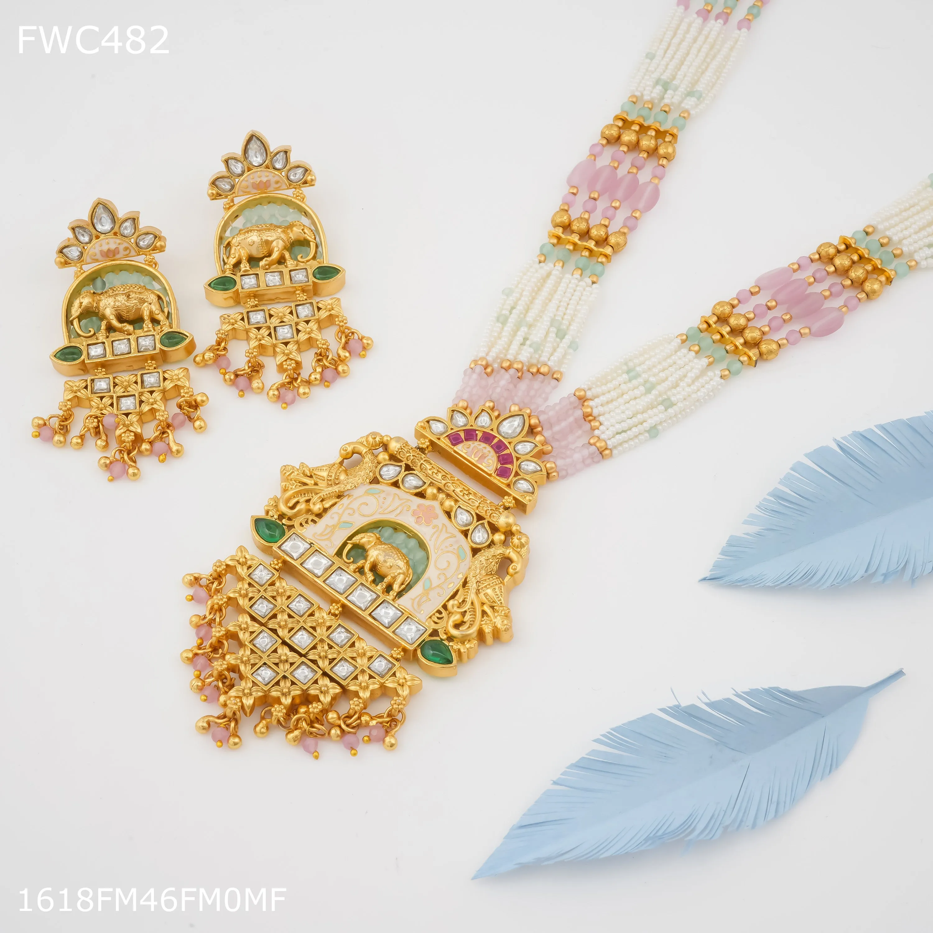 Freemen Elephant Handmade antique with earring for women long set - FWC482