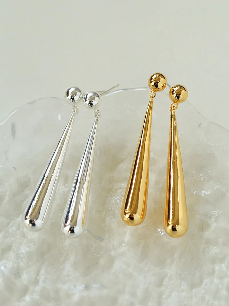 Geometric Metal Wind Long Teardrop Earrings