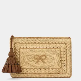 Georgiana Raffia Bow Clutch