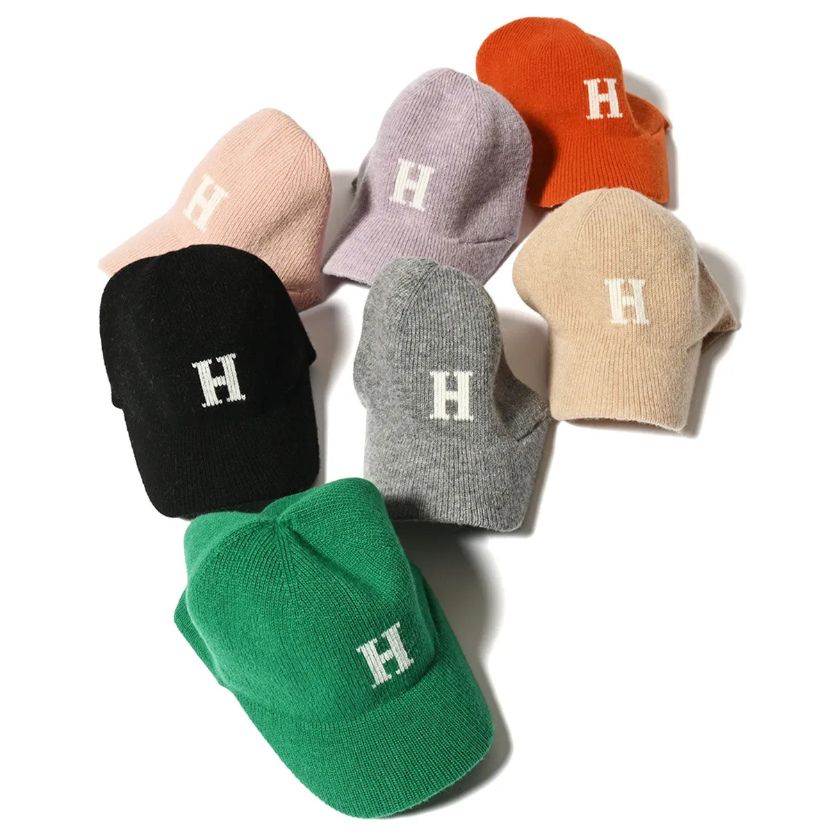 HOMEGAME - H LOGO KNIT Baseball Cap PINK