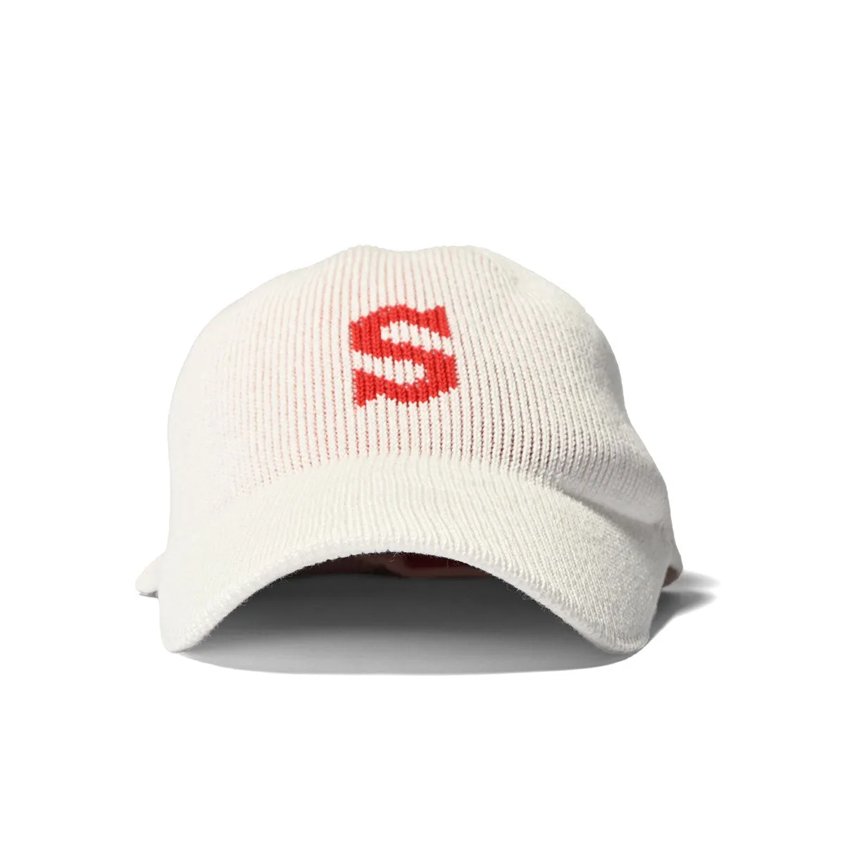 White Cotton Knit Baseball Cap with S Logo - HOMEGAME【HG241418】