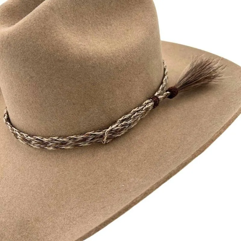 Horsehair Braided Single Cowboy Tassel Hat Band - Chestnut