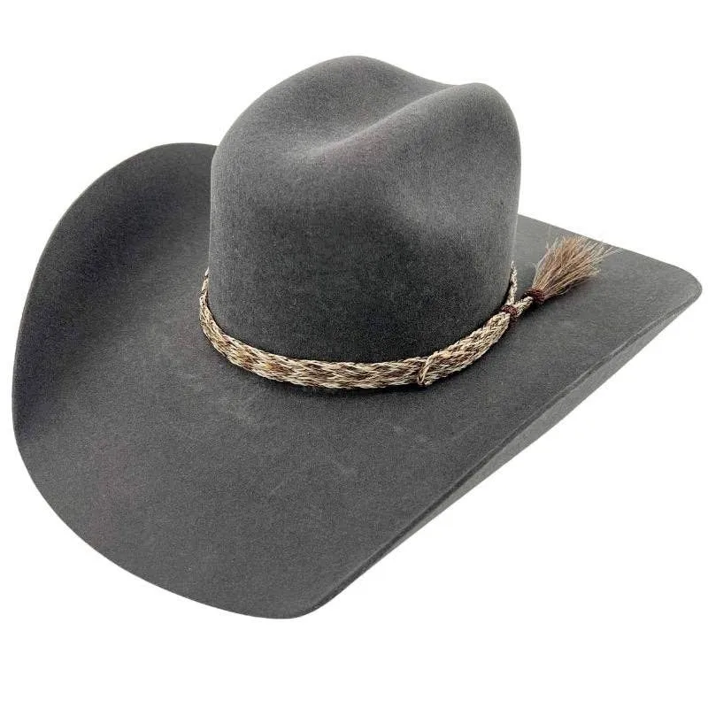 Horsehair Braided Single Cowboy Tassel Hat Band - Chestnut