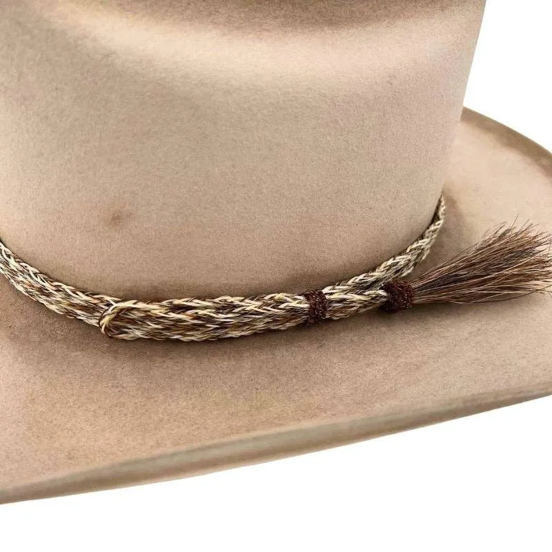 Horsehair Braided Single Cowboy Tassel Hat Band - Chestnut