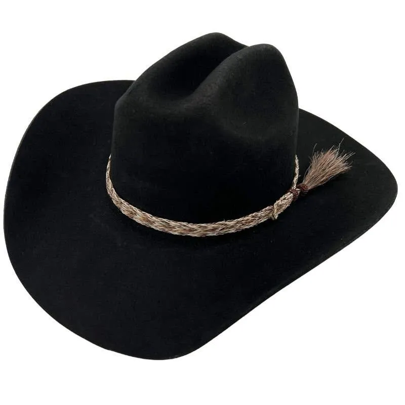 Horsehair Braided Single Cowboy Tassel Hat Band - Chestnut