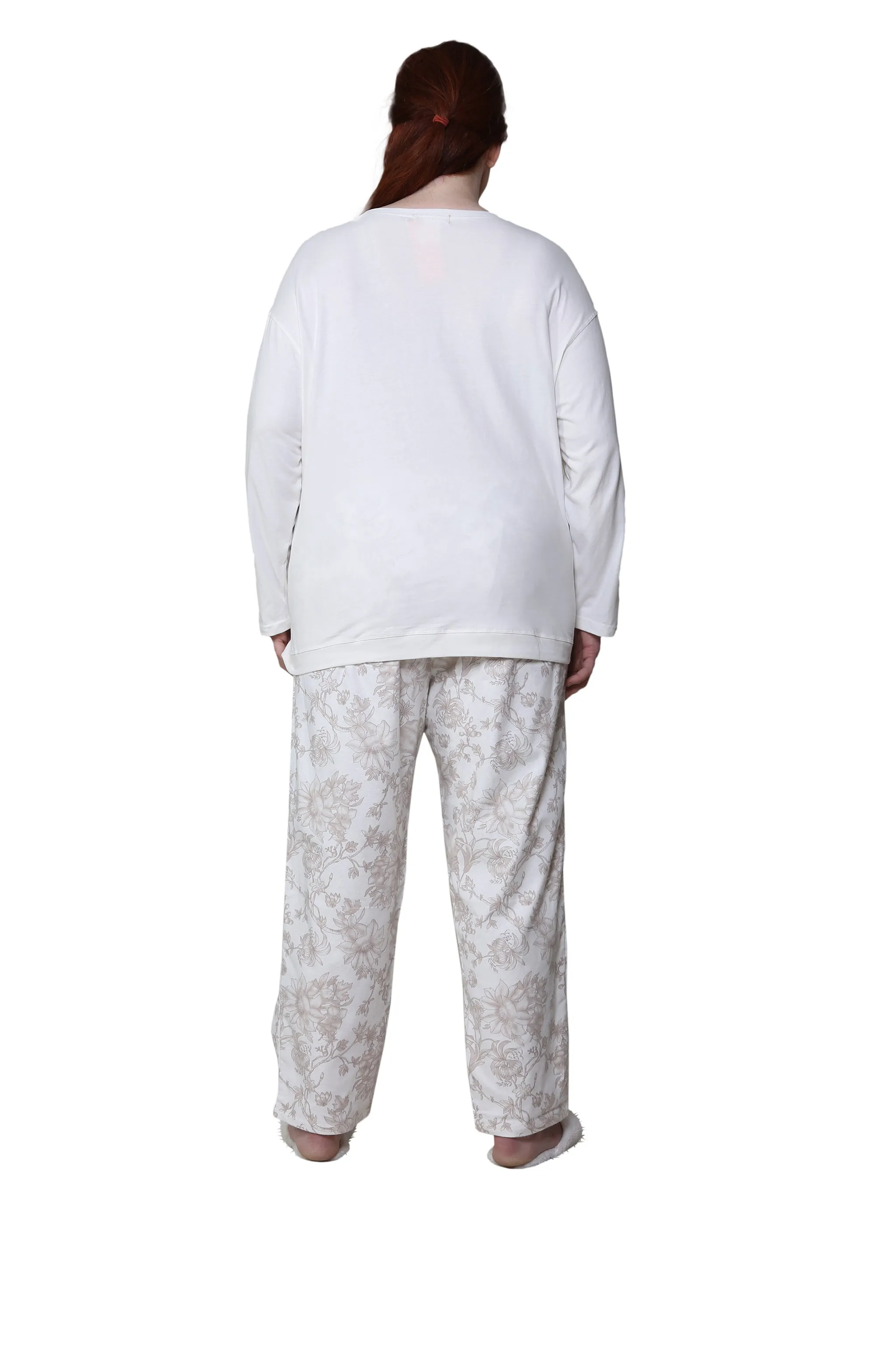 Knit Top & Flannel Pant Plus Size Pajama Set