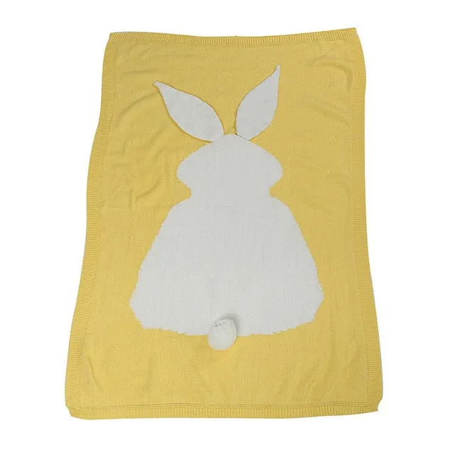 Knitted Bunny Baby Blanket