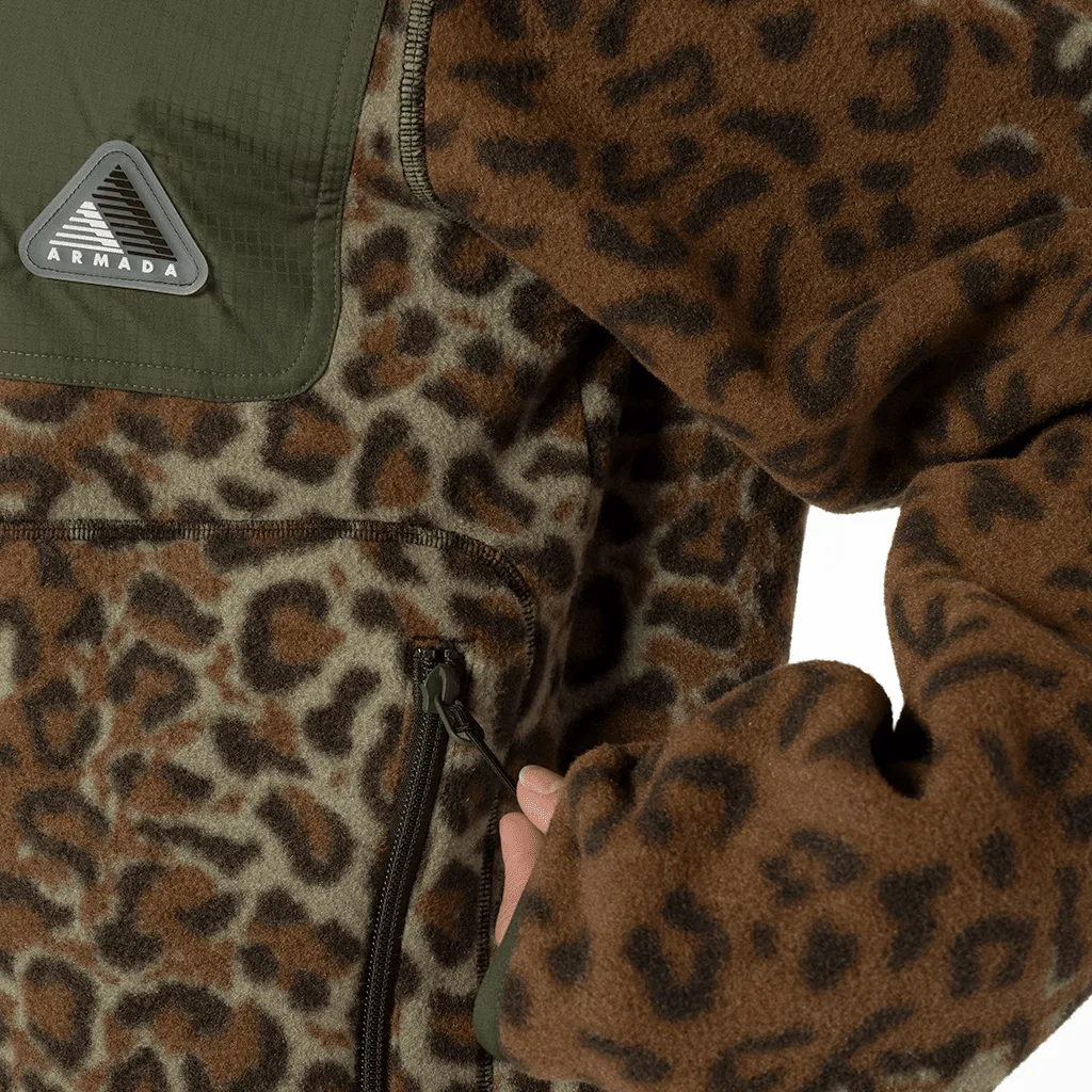 Ledger fleece - Leopard / Olive