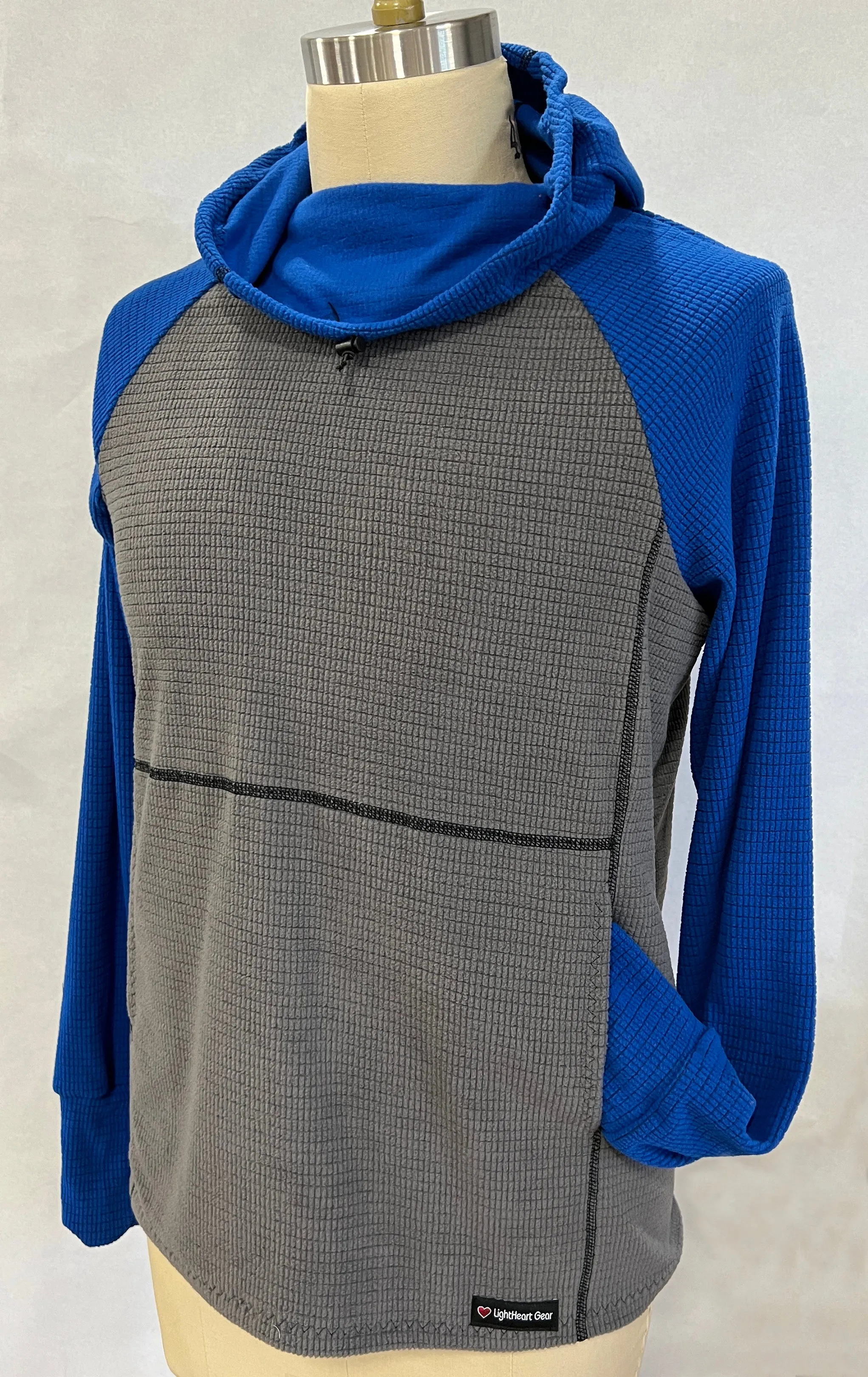 Men's Hoodie - Gray w/ Blue sleeves & hood