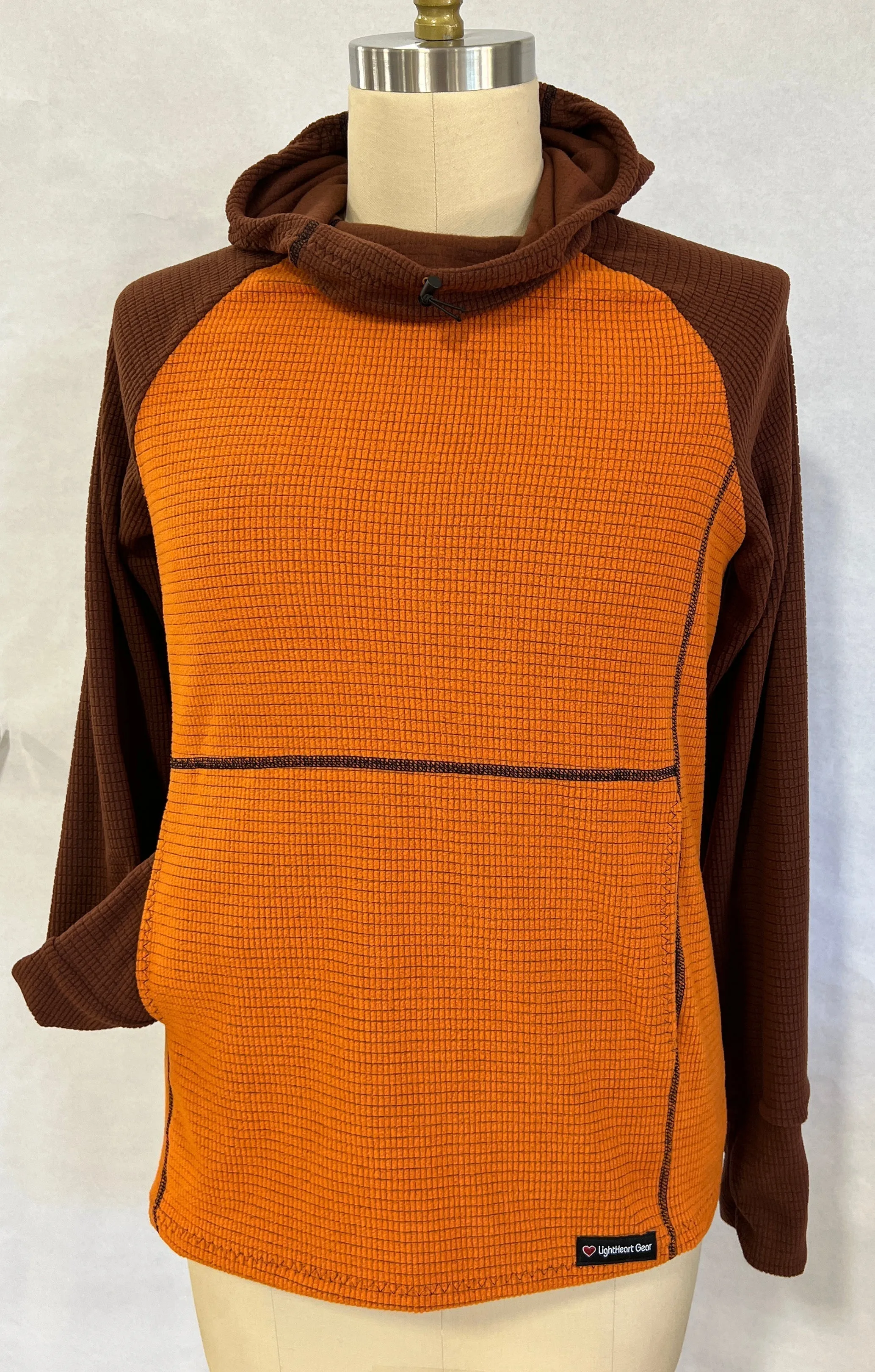 Men's Hoodie - Orange w/ Brown sleeves & hood