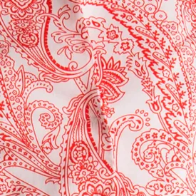 Modal Linen & Silk Scarf in Red Paisley