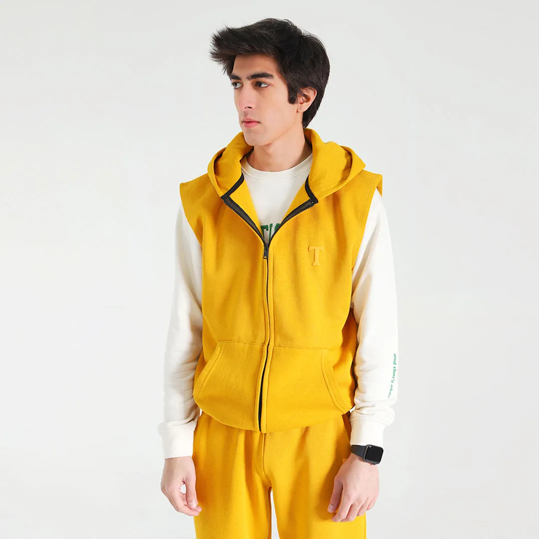 Mustard Sleeveless Fleece Unisex Co-ord Set