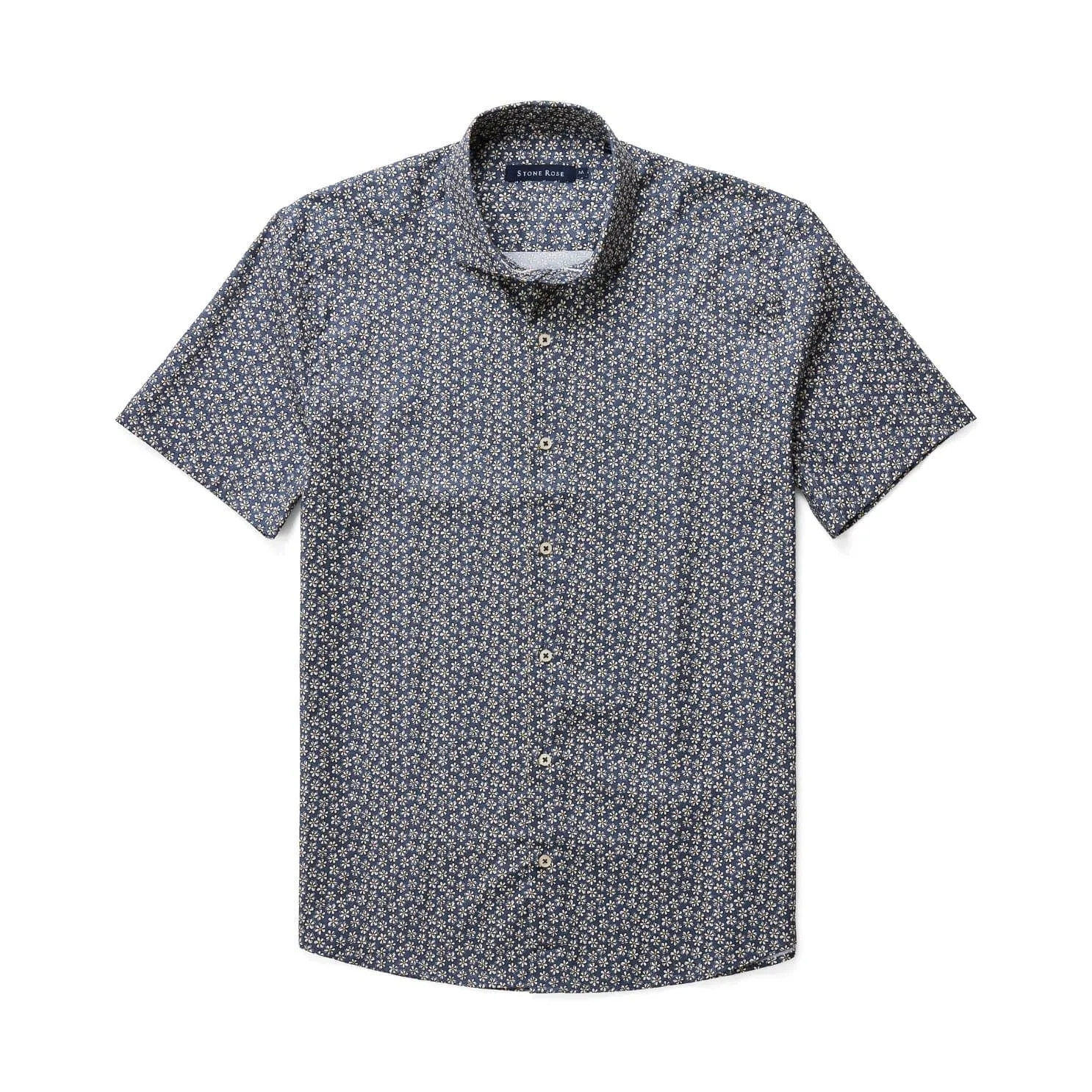 Navy Daisies Short Sleeve Shirt