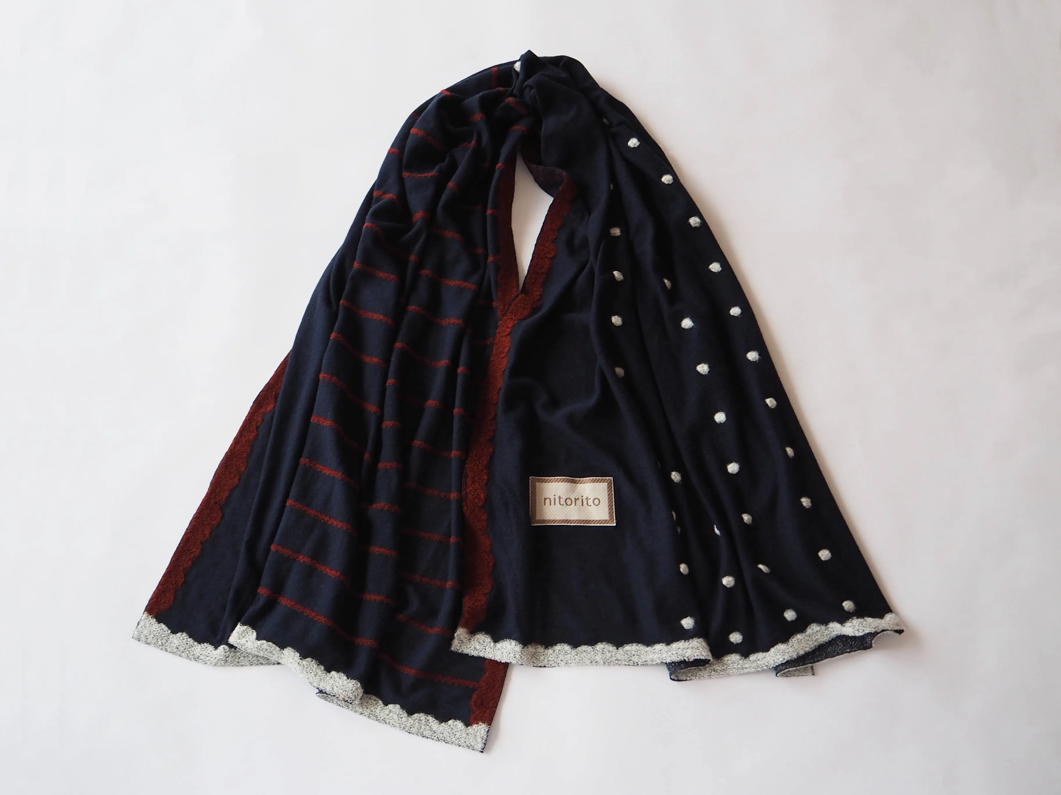 NITORITO | Scarf | Rain - Navy / Yellow