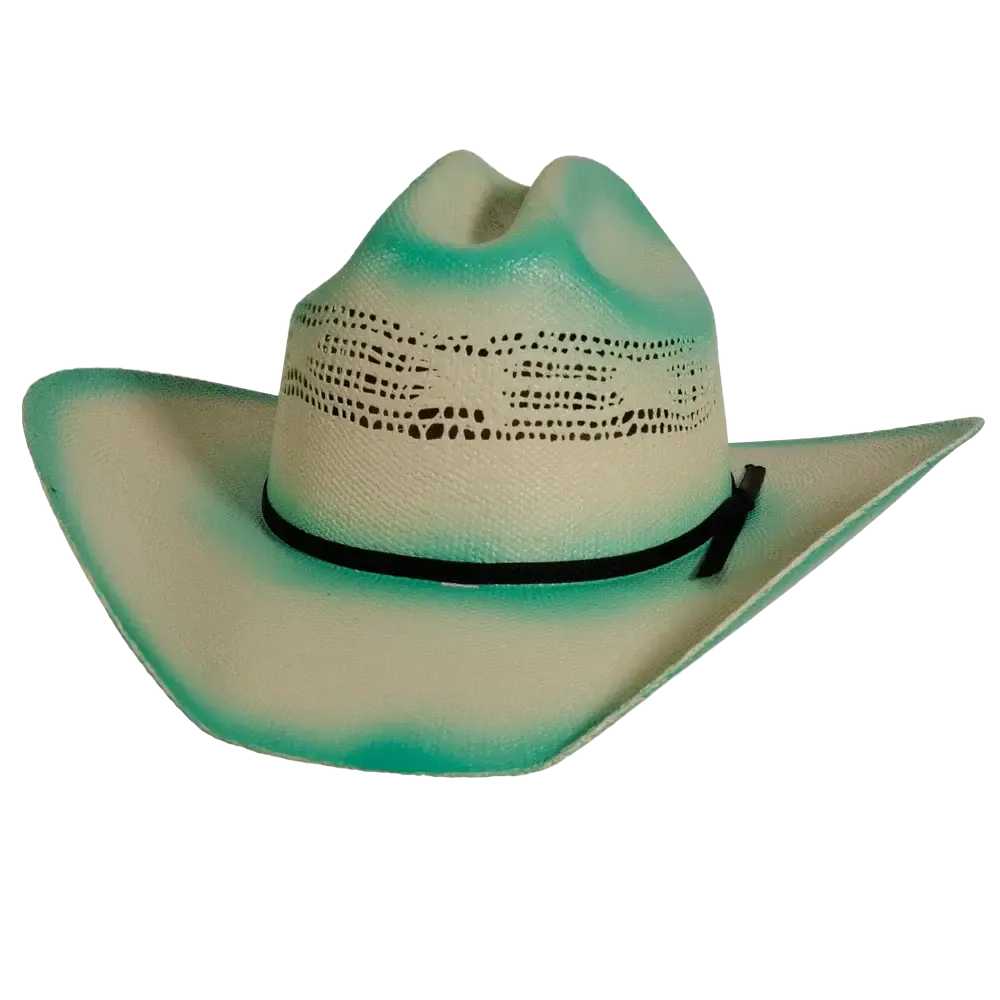 Olivia | Womens Straw Cowgirl Hat Turquoise - Bourbon Cowgirl