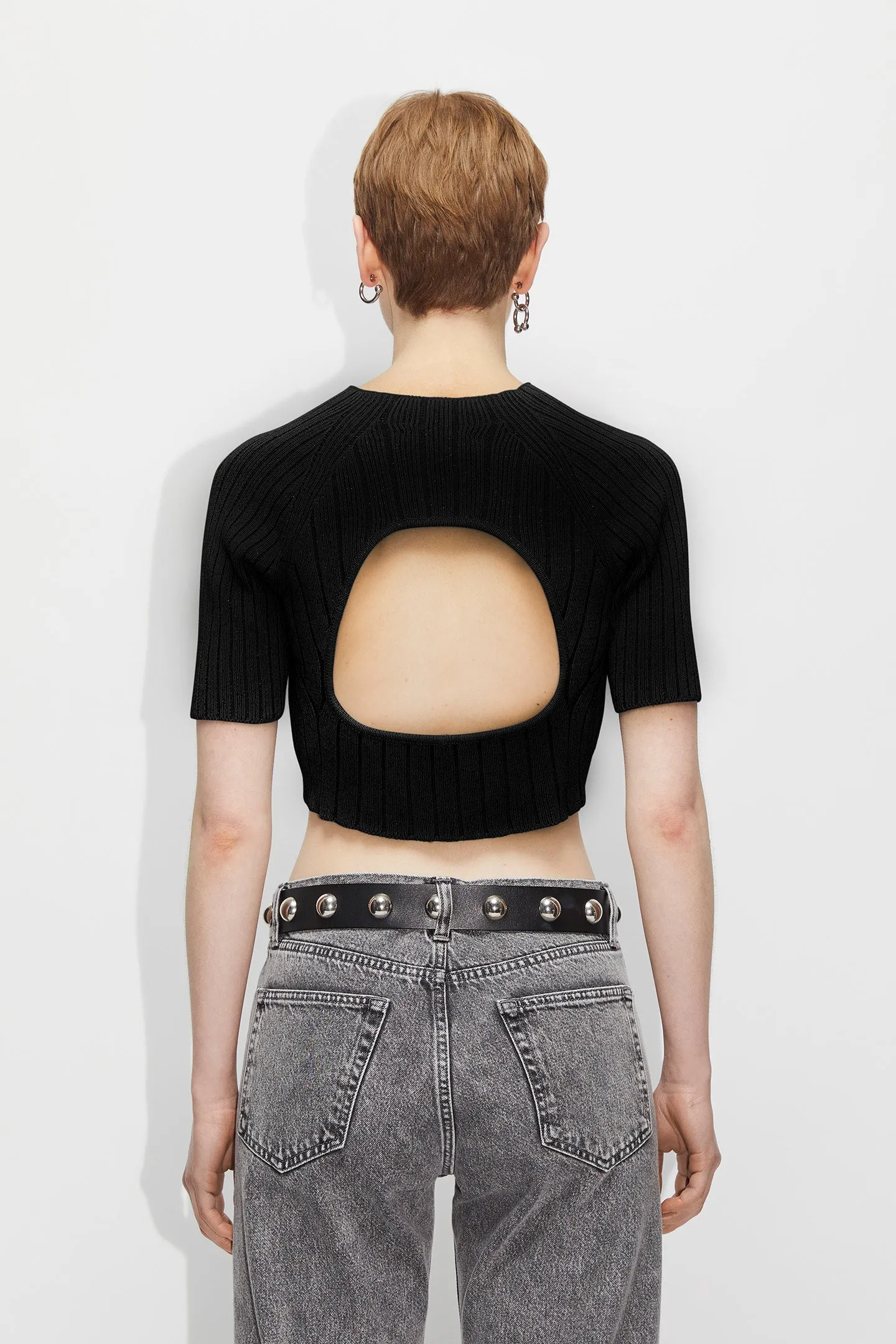 Open-back Knitted Top