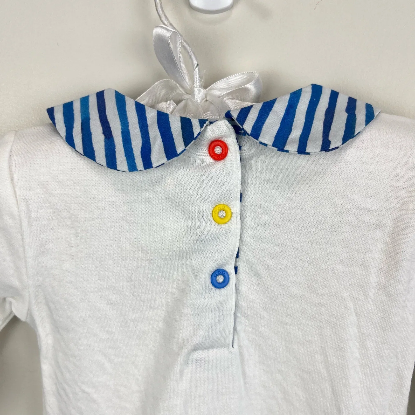 Oso & Me Patterned Poplin Collar Pima Cotton Bodysuit 6 Months NWT