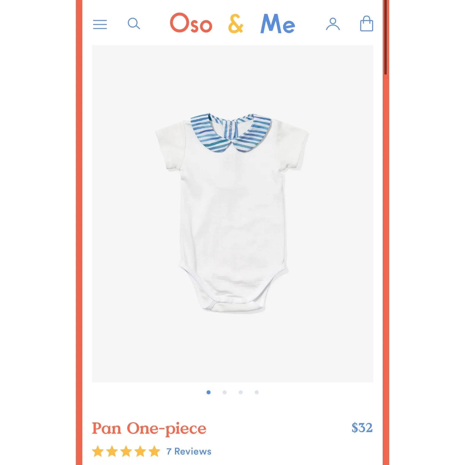 Oso & Me Patterned Poplin Collar Pima Cotton Bodysuit 6 Months NWT