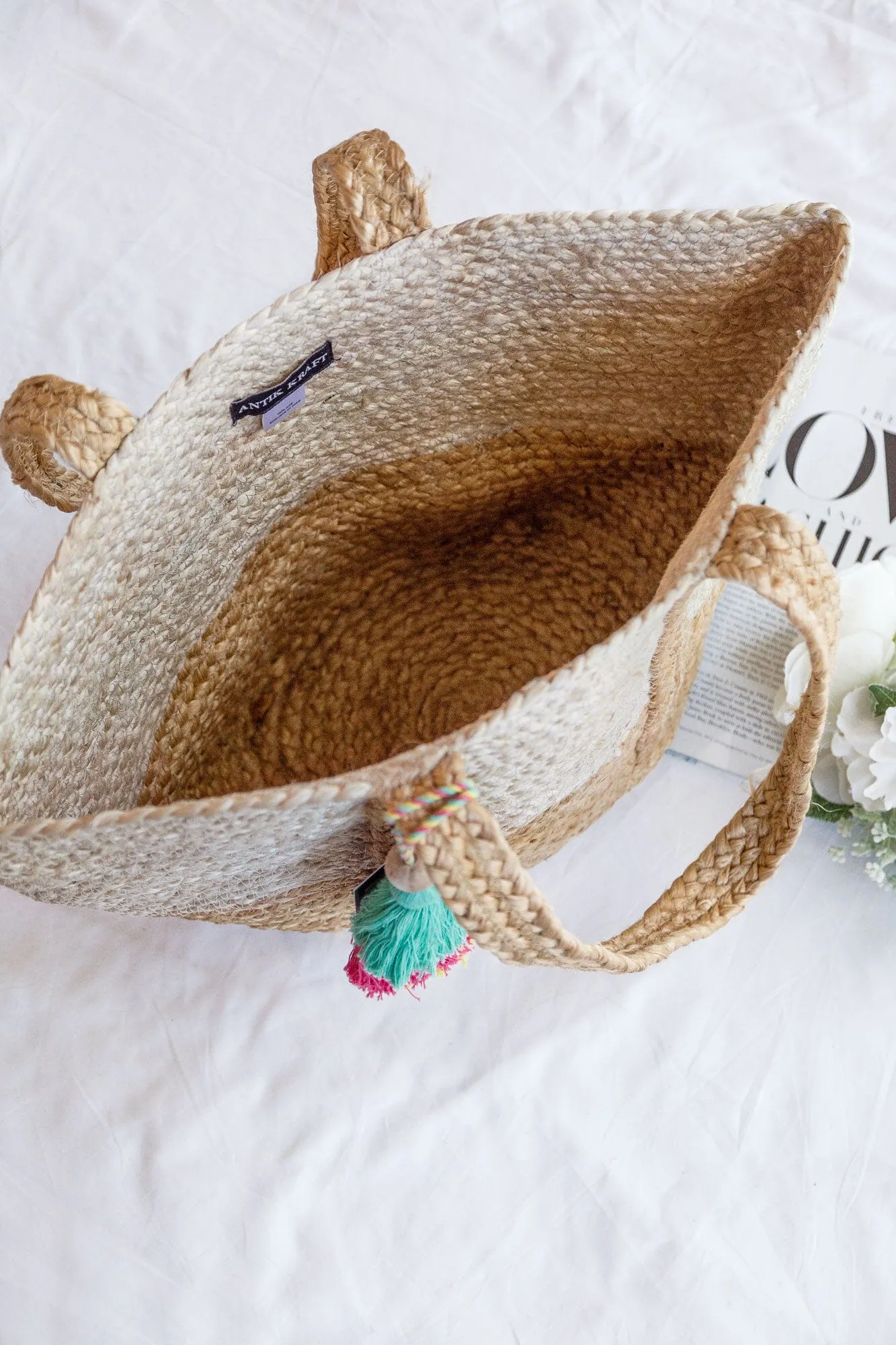 Out of Office Natural Tassel Tote