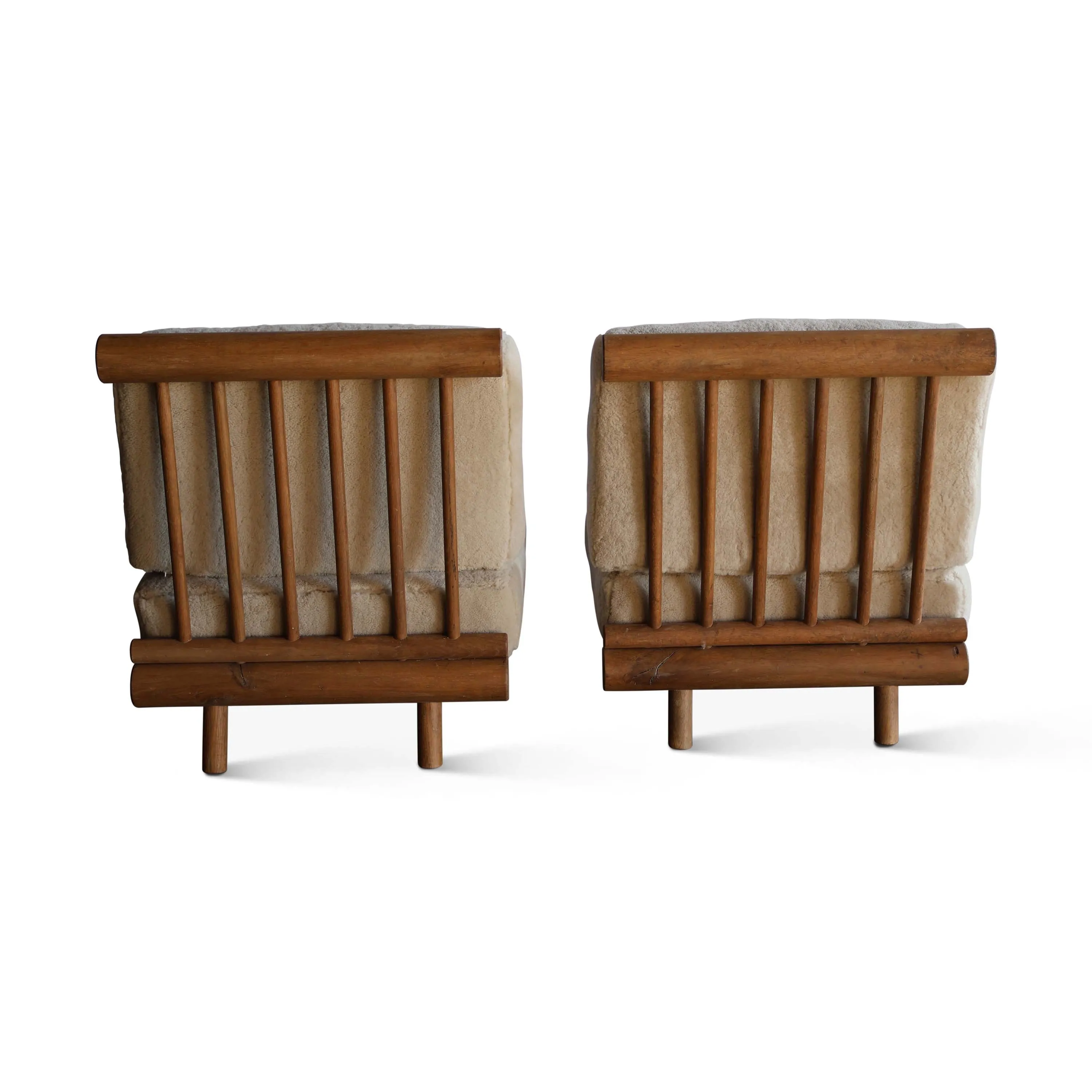 Pair of Oak and Sheepskin Easy Chairs