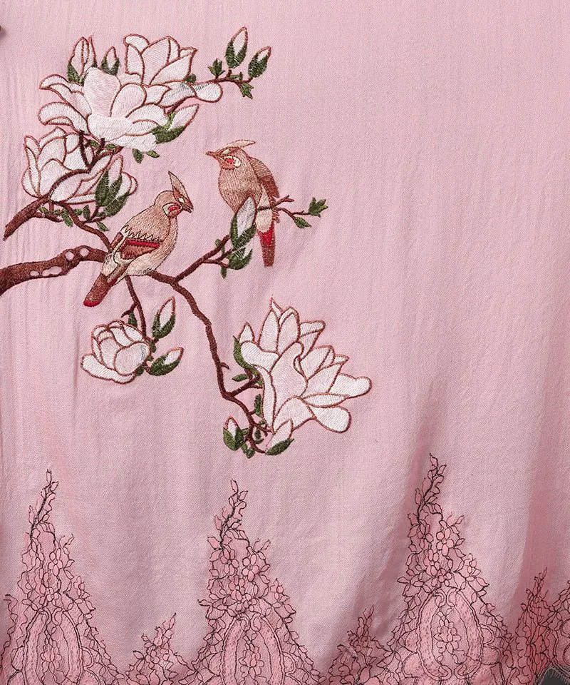 Pink Bird Pashmina-Cashmere Stole