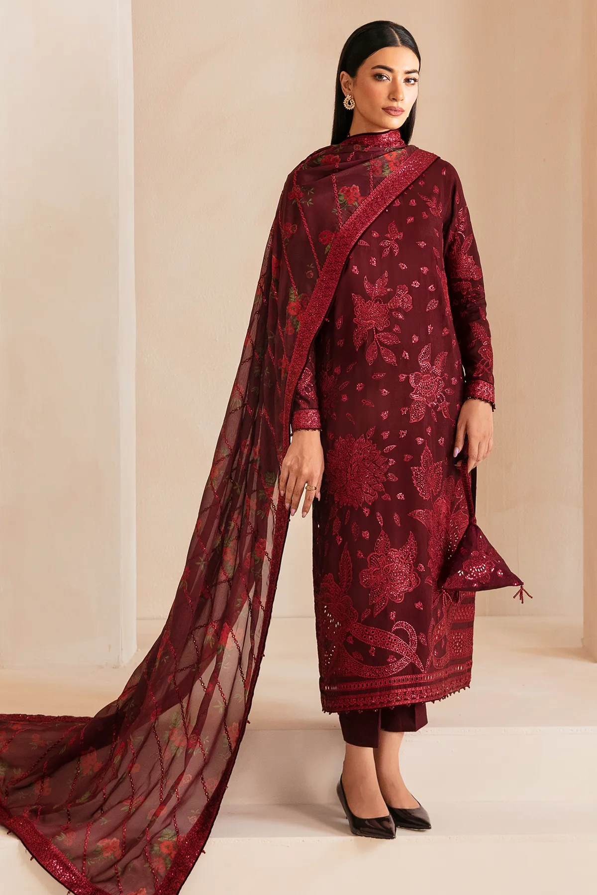 Premium Embroidered Raw Silk UR-7031