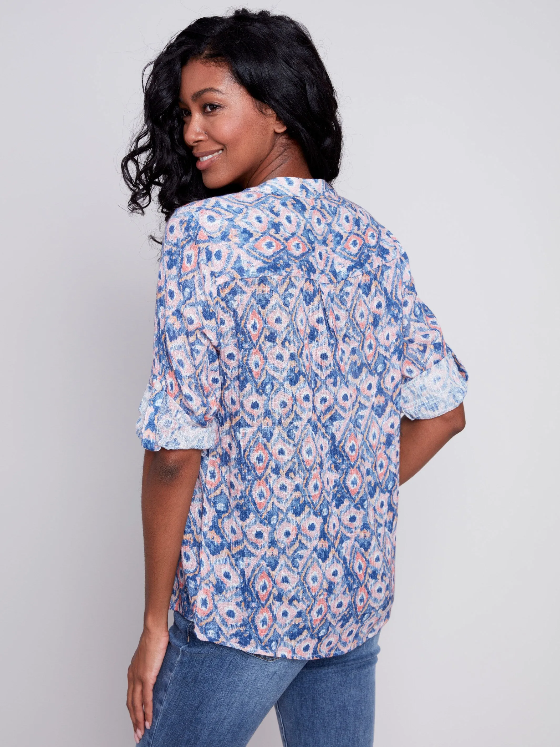 Printed Cotton Gauze Blouse - Treasure