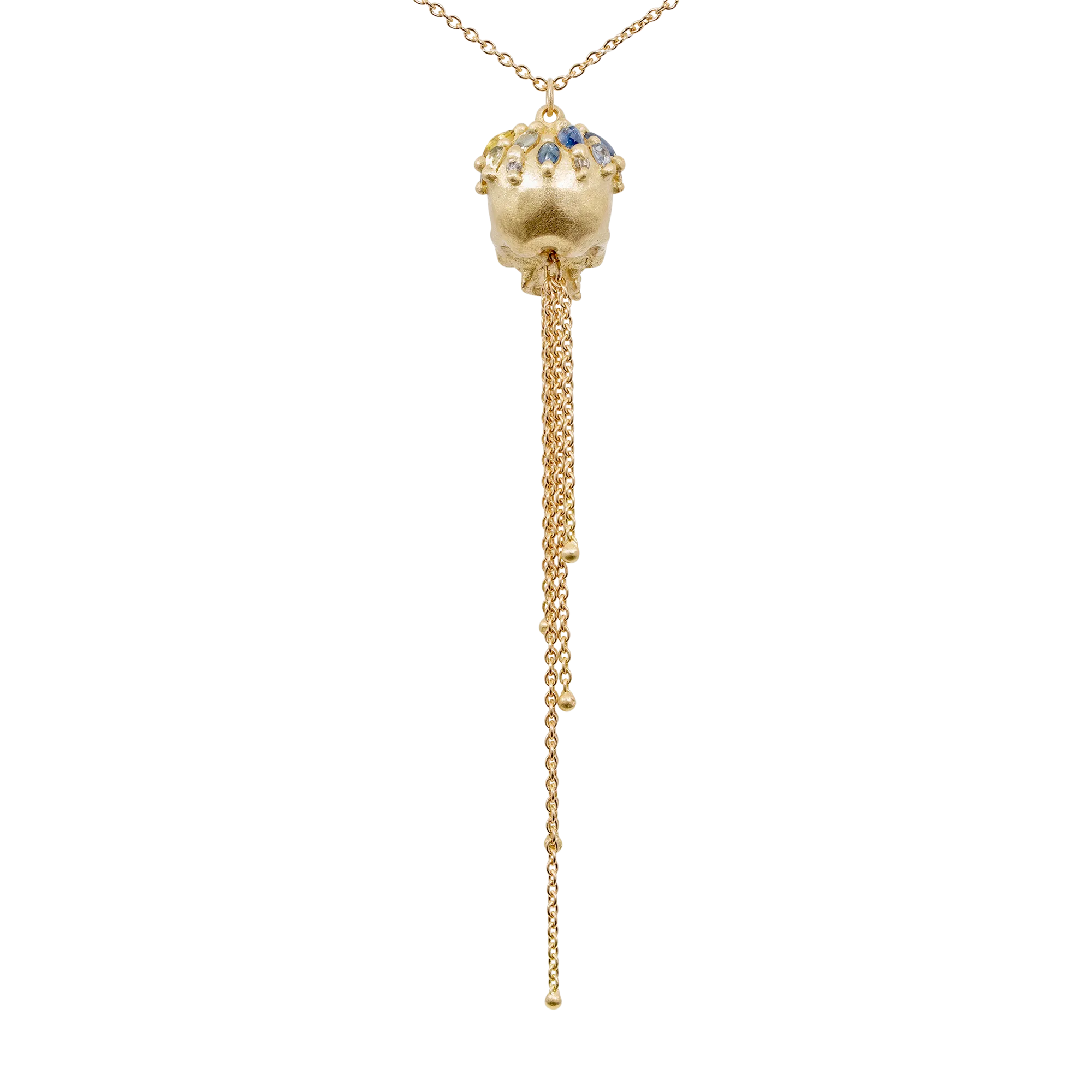 Rainbow Enchanted City Skull Tassel Necklace - 11509