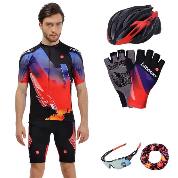 Red Black Short Sleeve Cycling Full Set