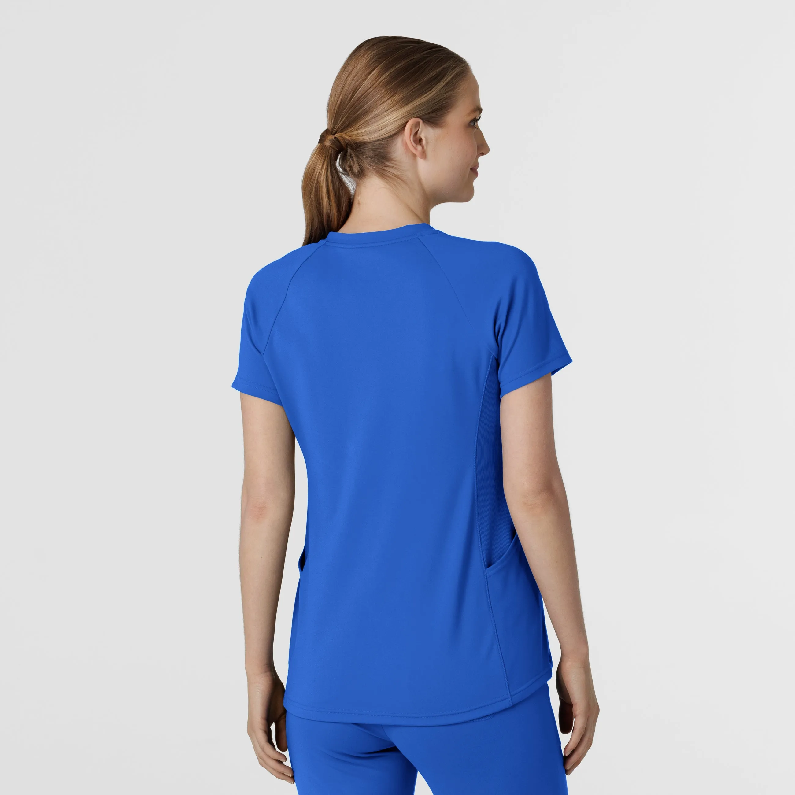 RENEW Knit Women's Flex-n-Reach V-Neck Raglan Scrub Top - Royal