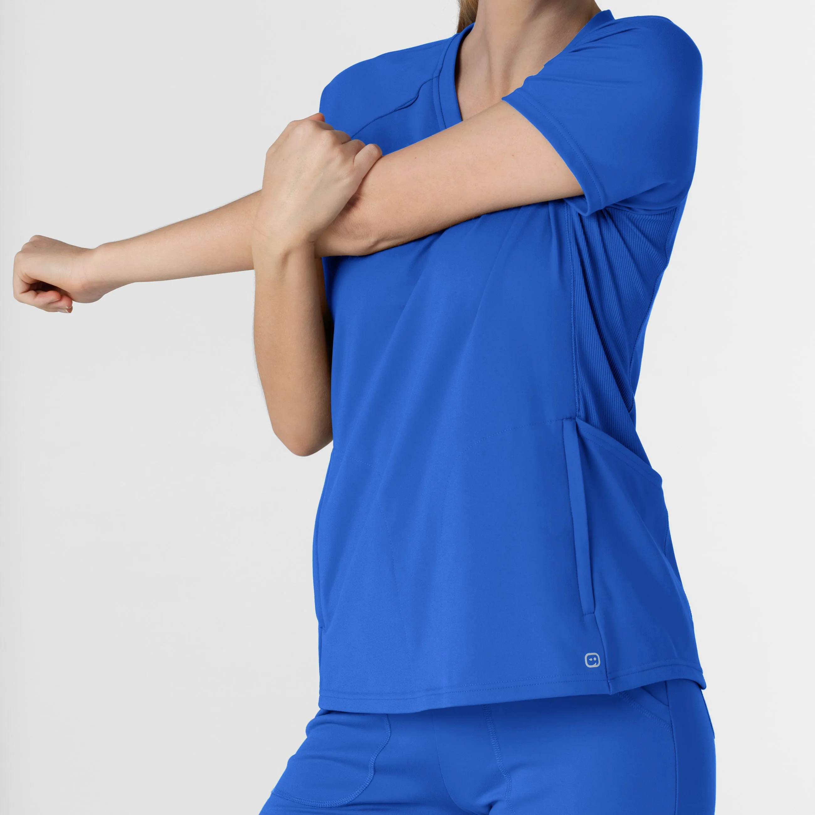 RENEW Knit Women's Flex-n-Reach V-Neck Raglan Scrub Top - Royal