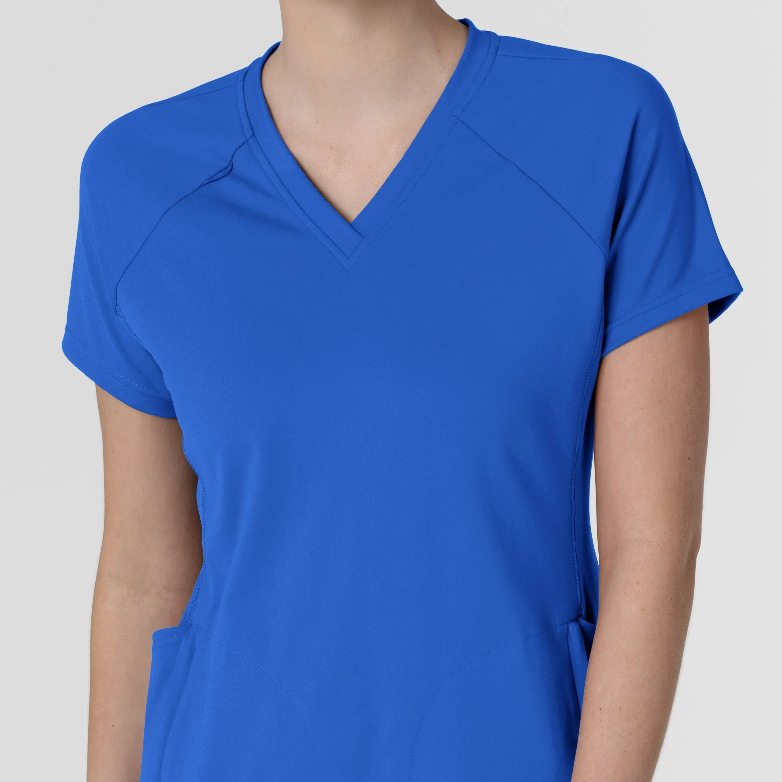 RENEW Knit Women's Flex-n-Reach V-Neck Raglan Scrub Top - Royal