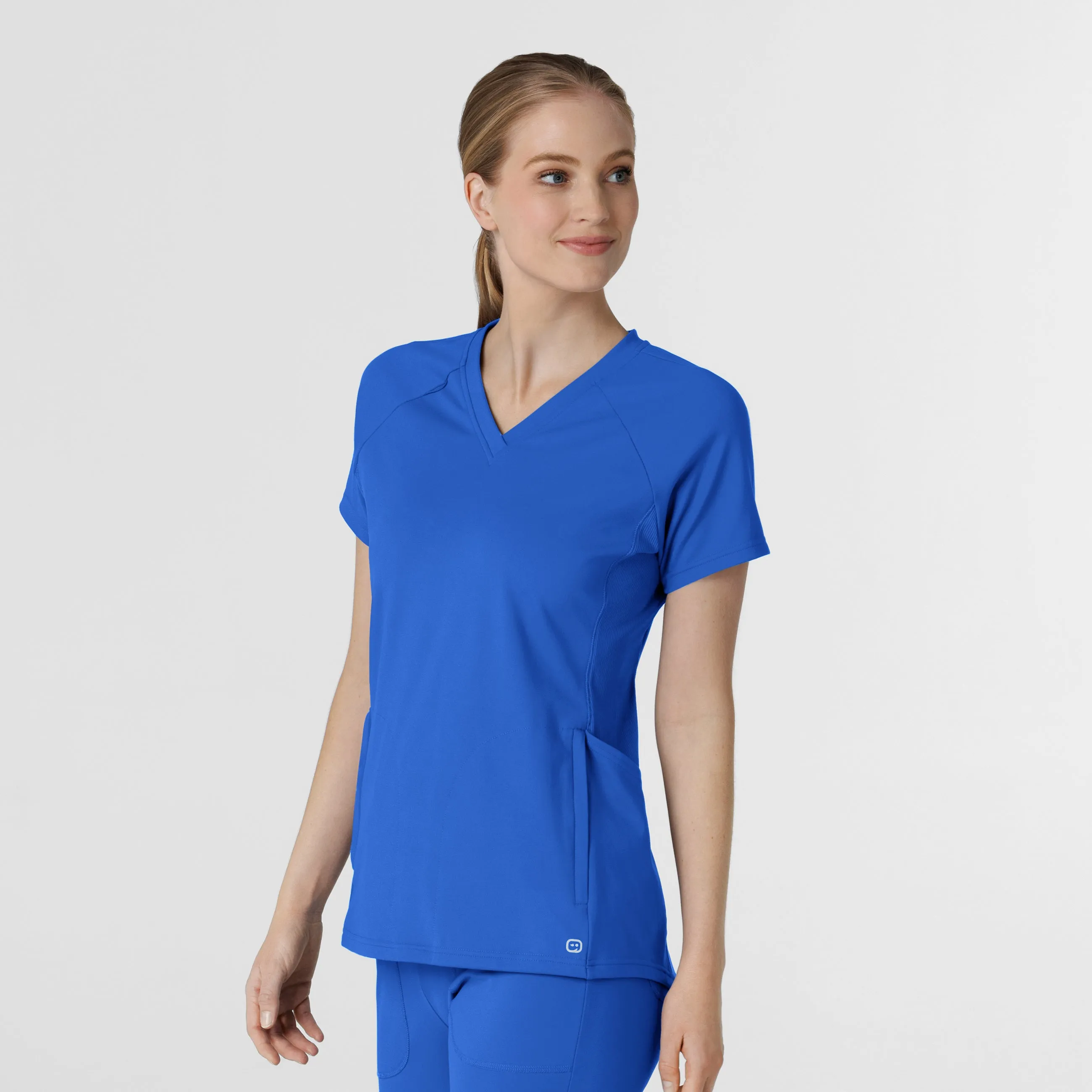 RENEW Knit Women's Flex-n-Reach V-Neck Raglan Scrub Top - Royal