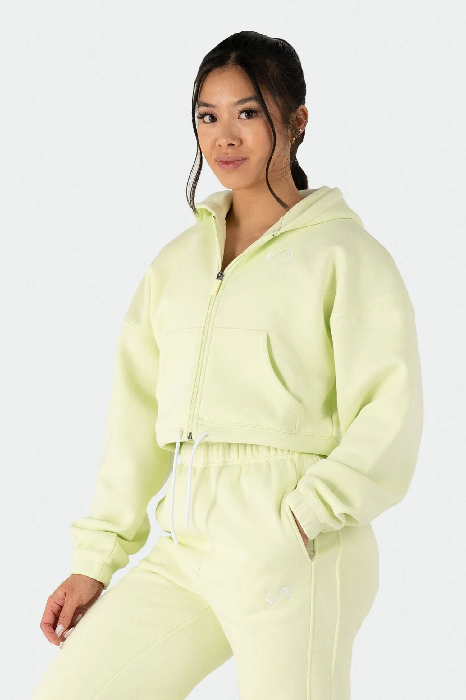 Reset Cropped Zip-Up Hoodie