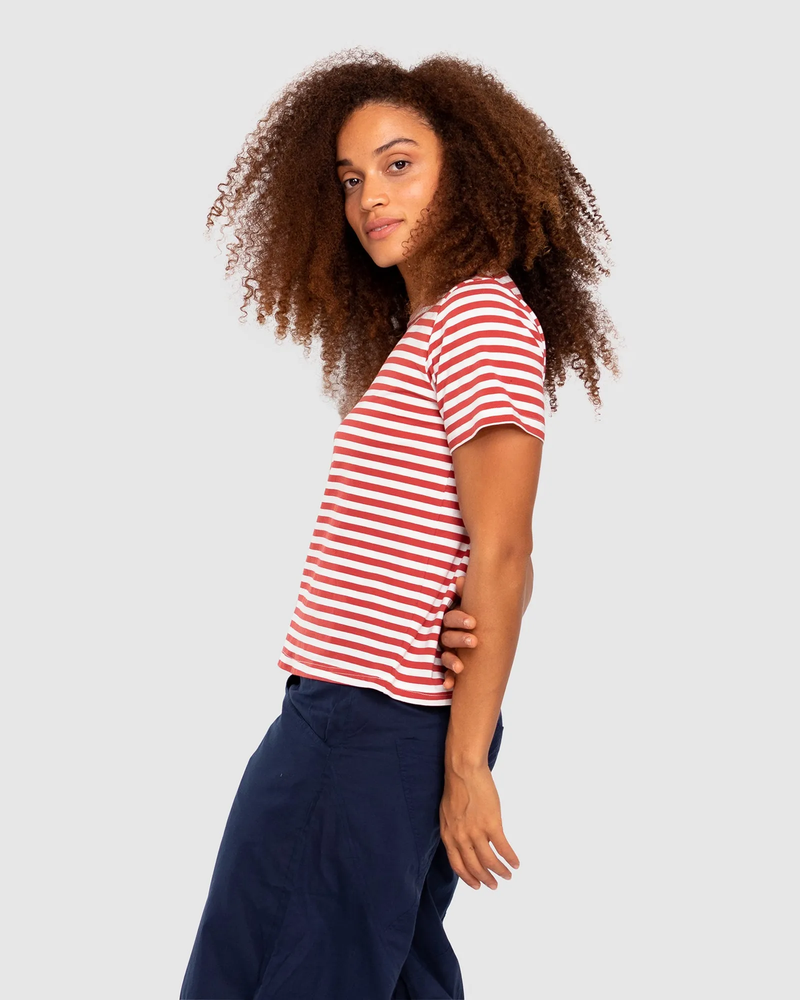 Sago Stripe Tee - Red Stripe