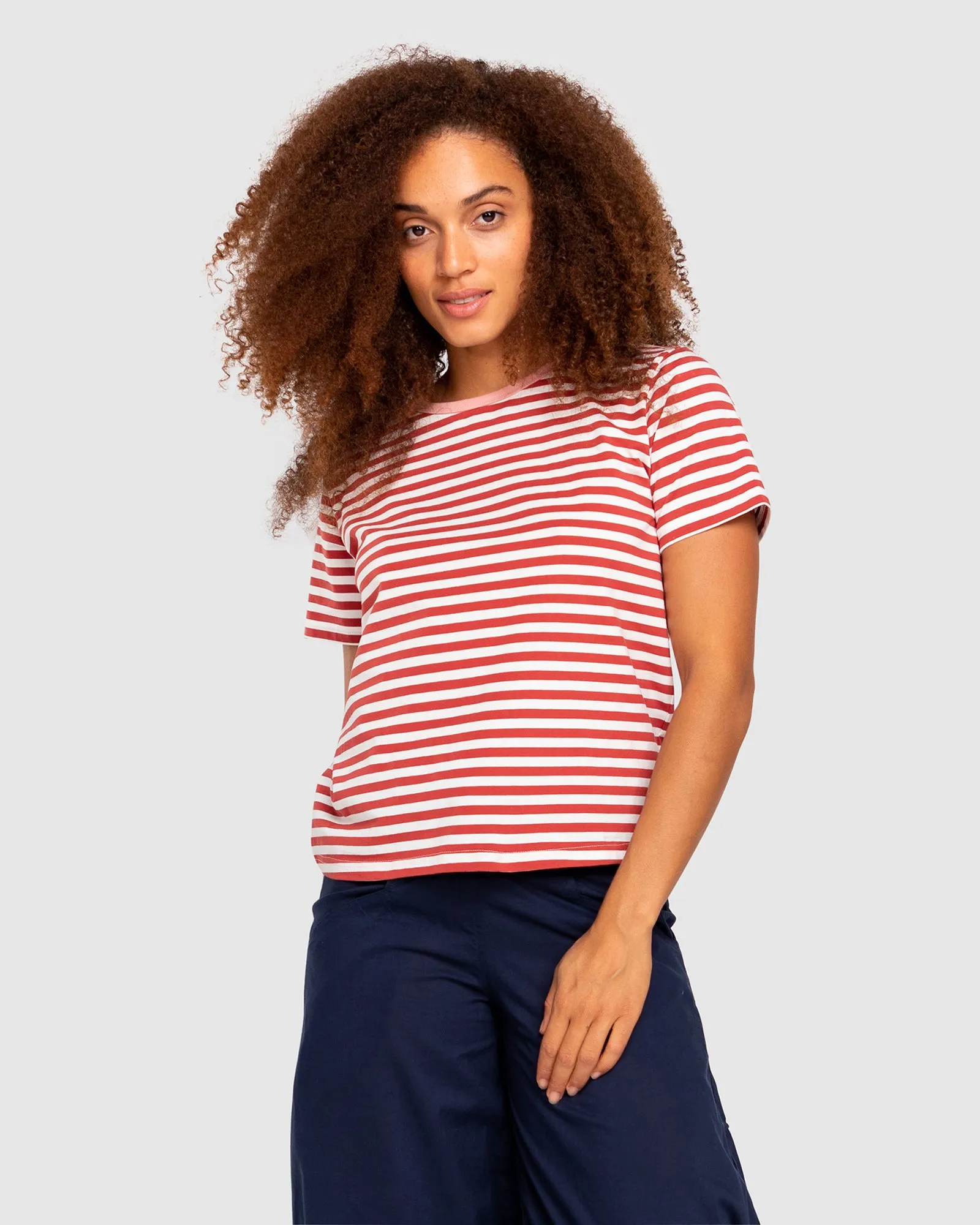 Sago Stripe Tee - Red Stripe