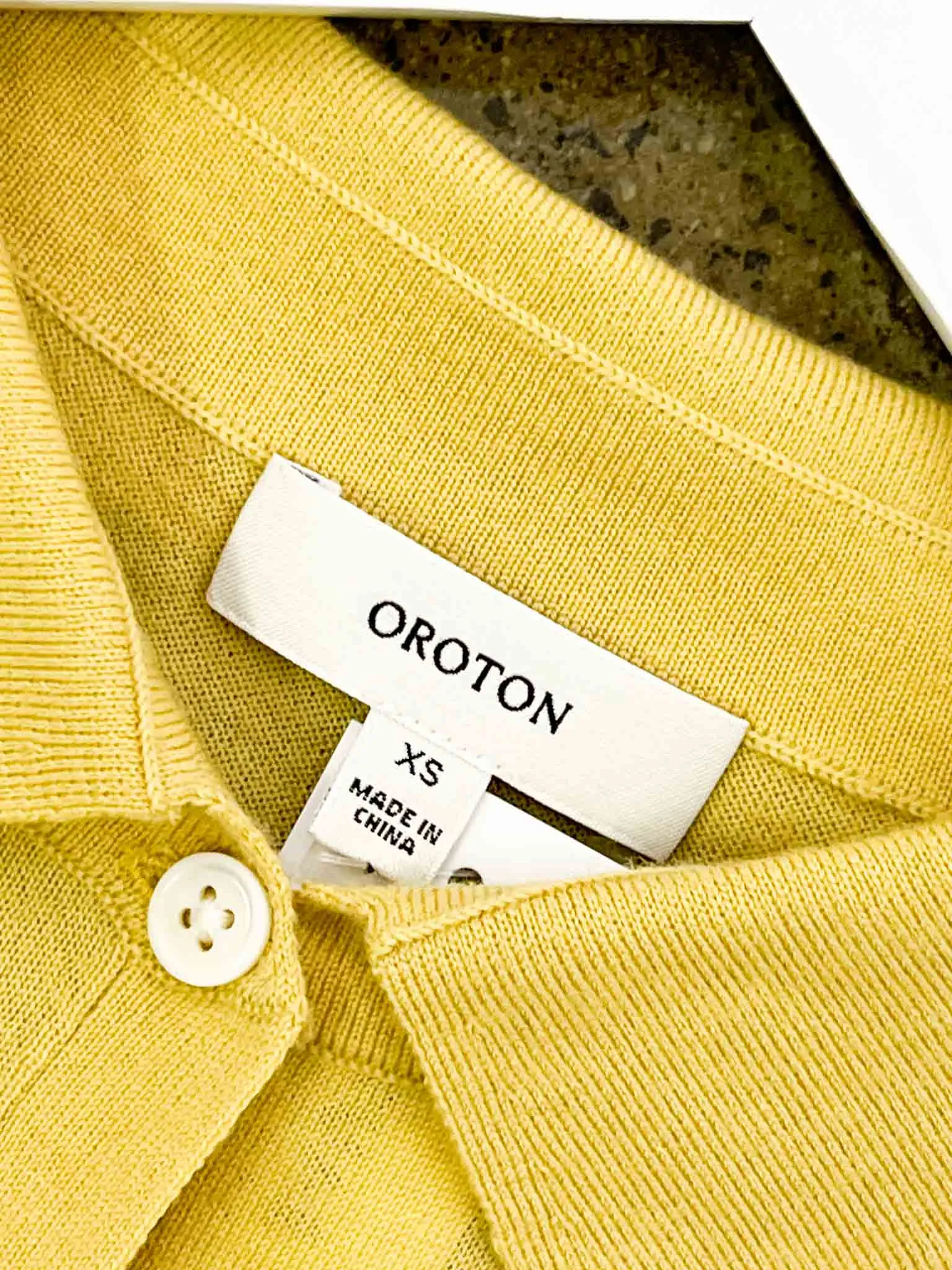 Size XS - Oroton Light Mustard Wool Polo Top