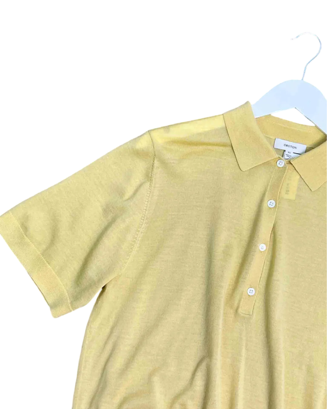 Size XS - Oroton Light Mustard Wool Polo Top