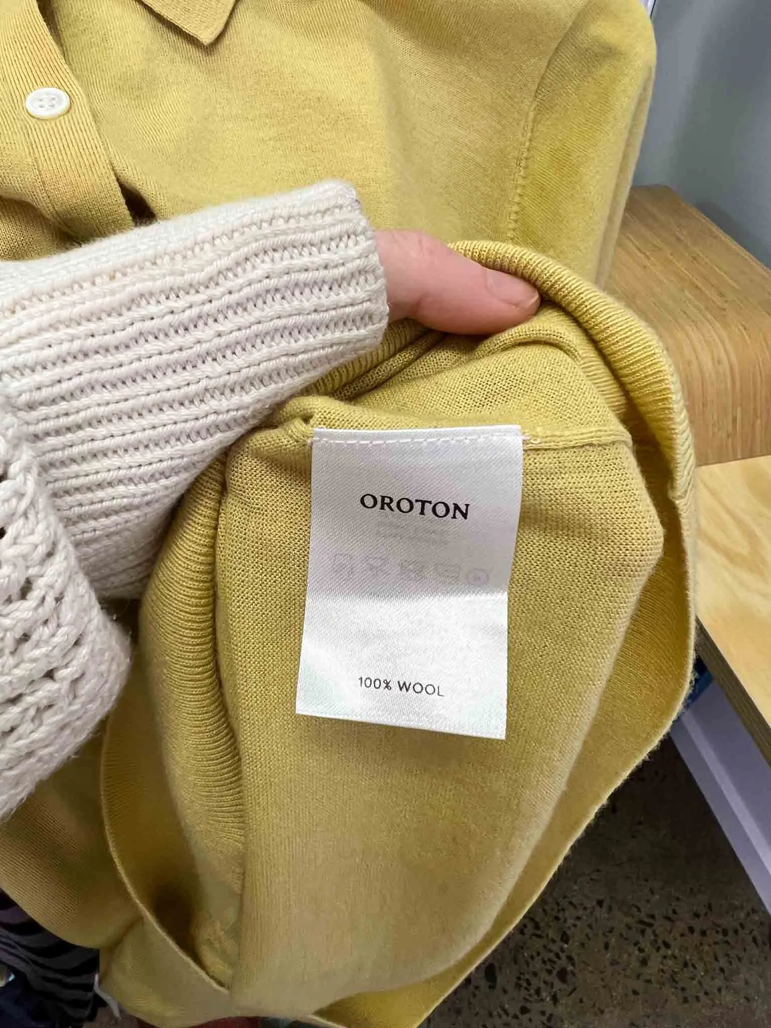 Size XS - Oroton Light Mustard Wool Polo Top