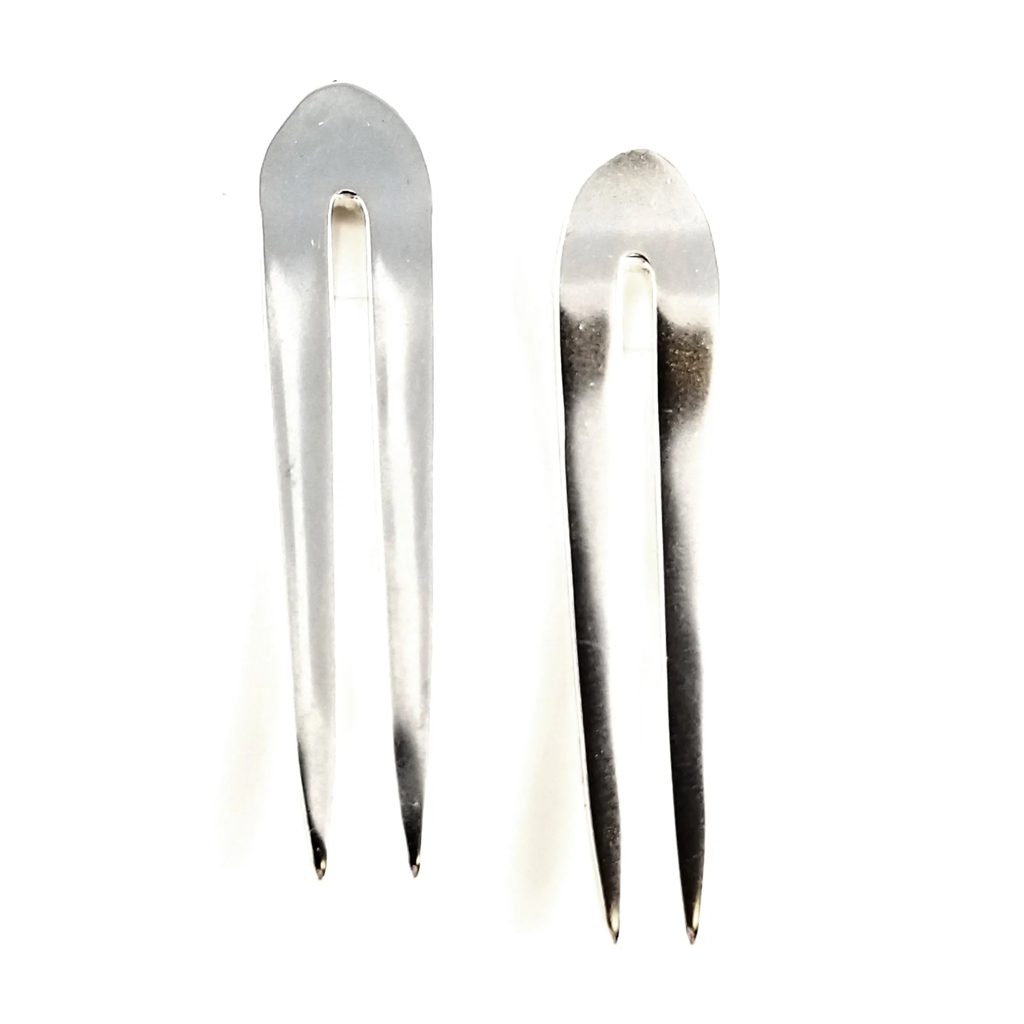 Sterling Silver Double Fork Tine Stud Earrings