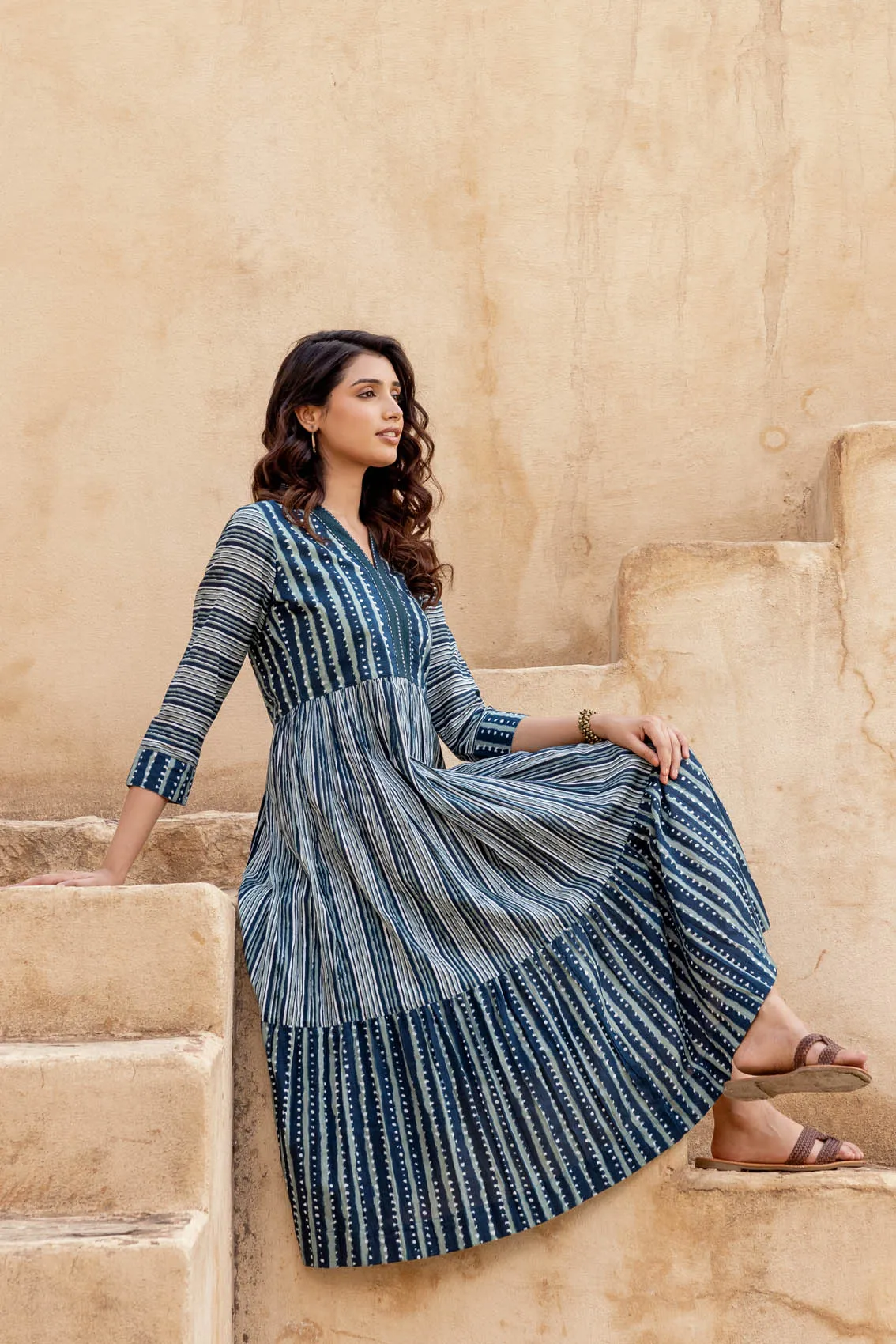 Striped Tiered Dress