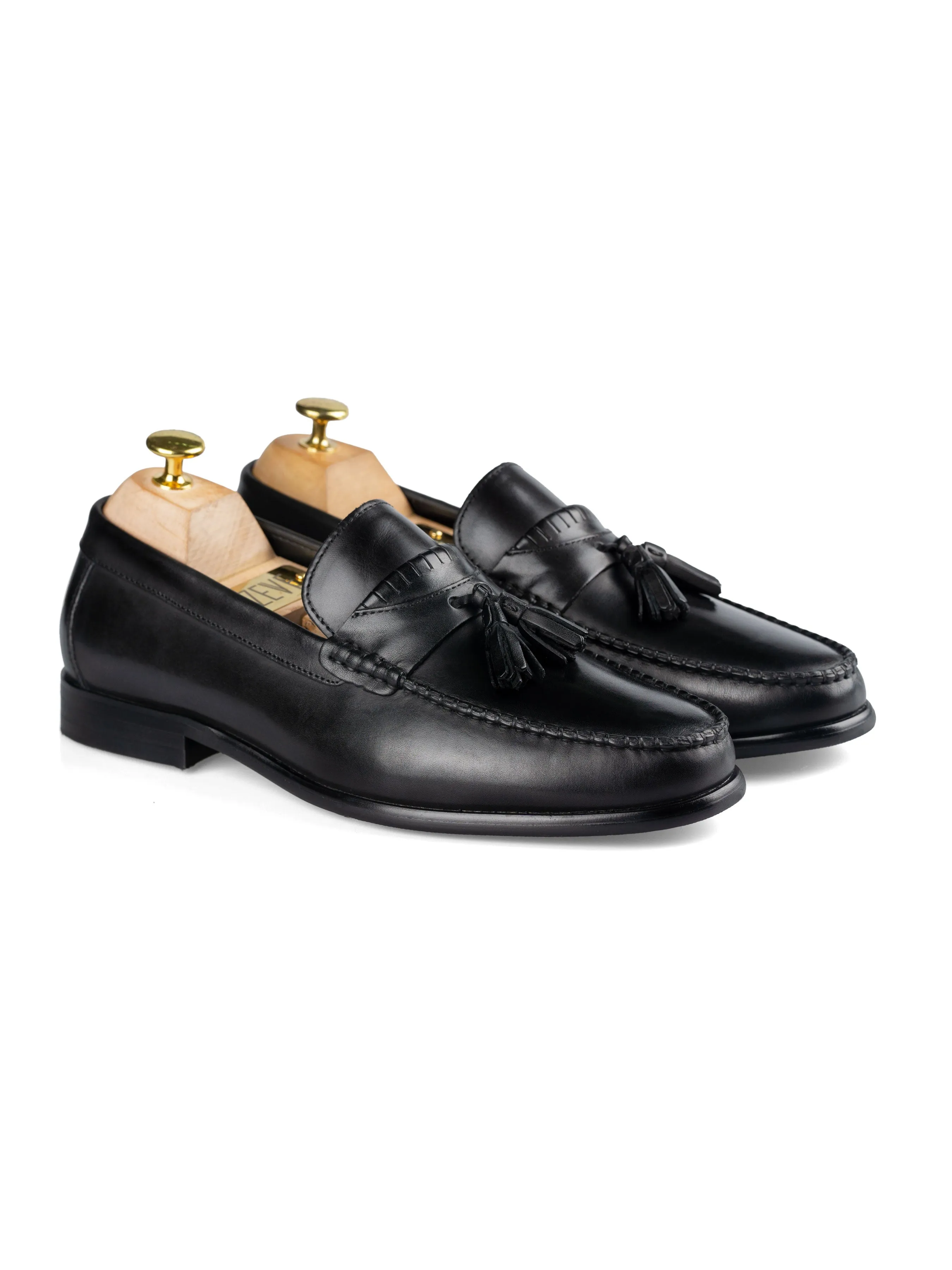 Tassel Moccasin Loafer - Solid Black