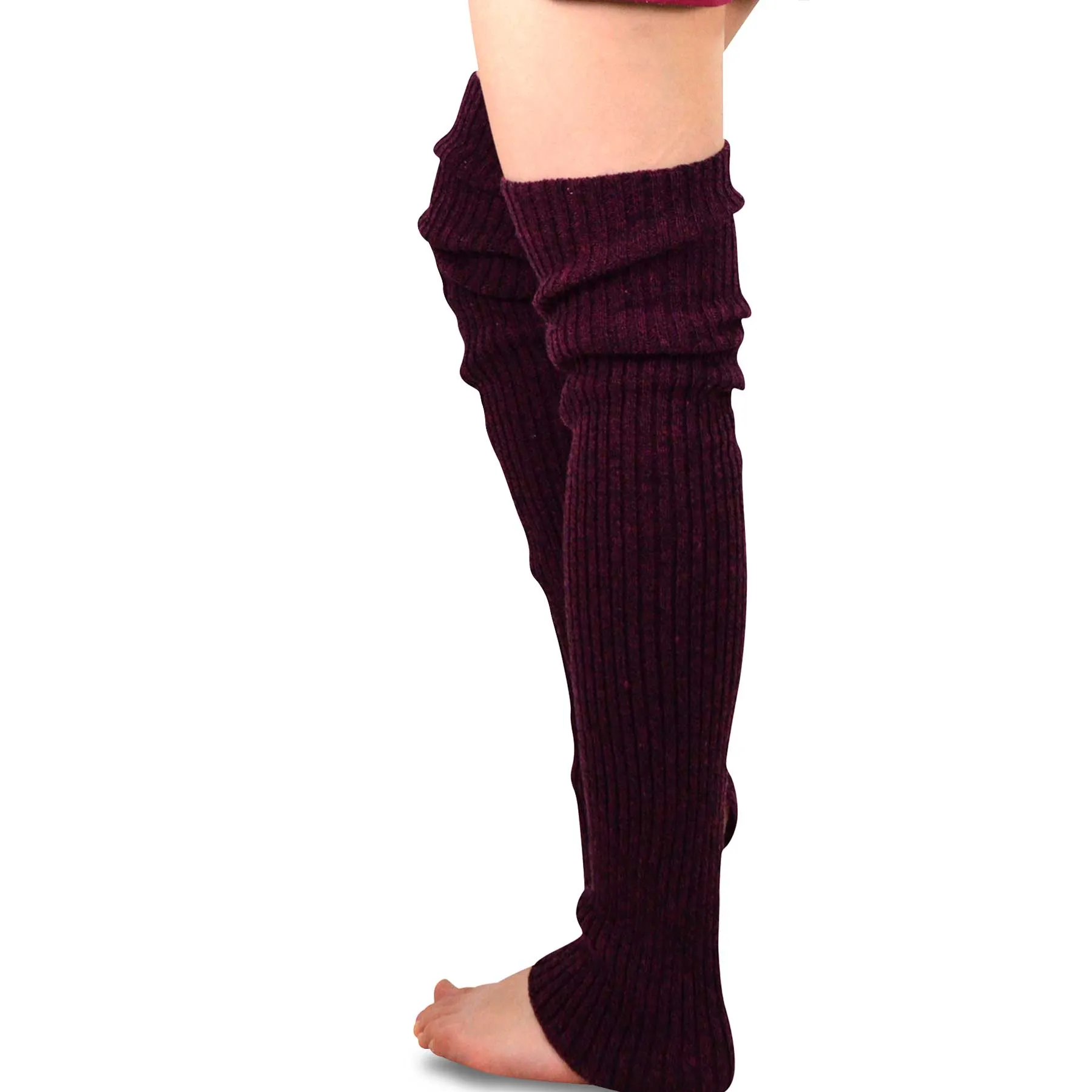 TeeHee Socks Women's Acrylic Thigh High Leg Warmers Marled Color 3-Pack (12251)