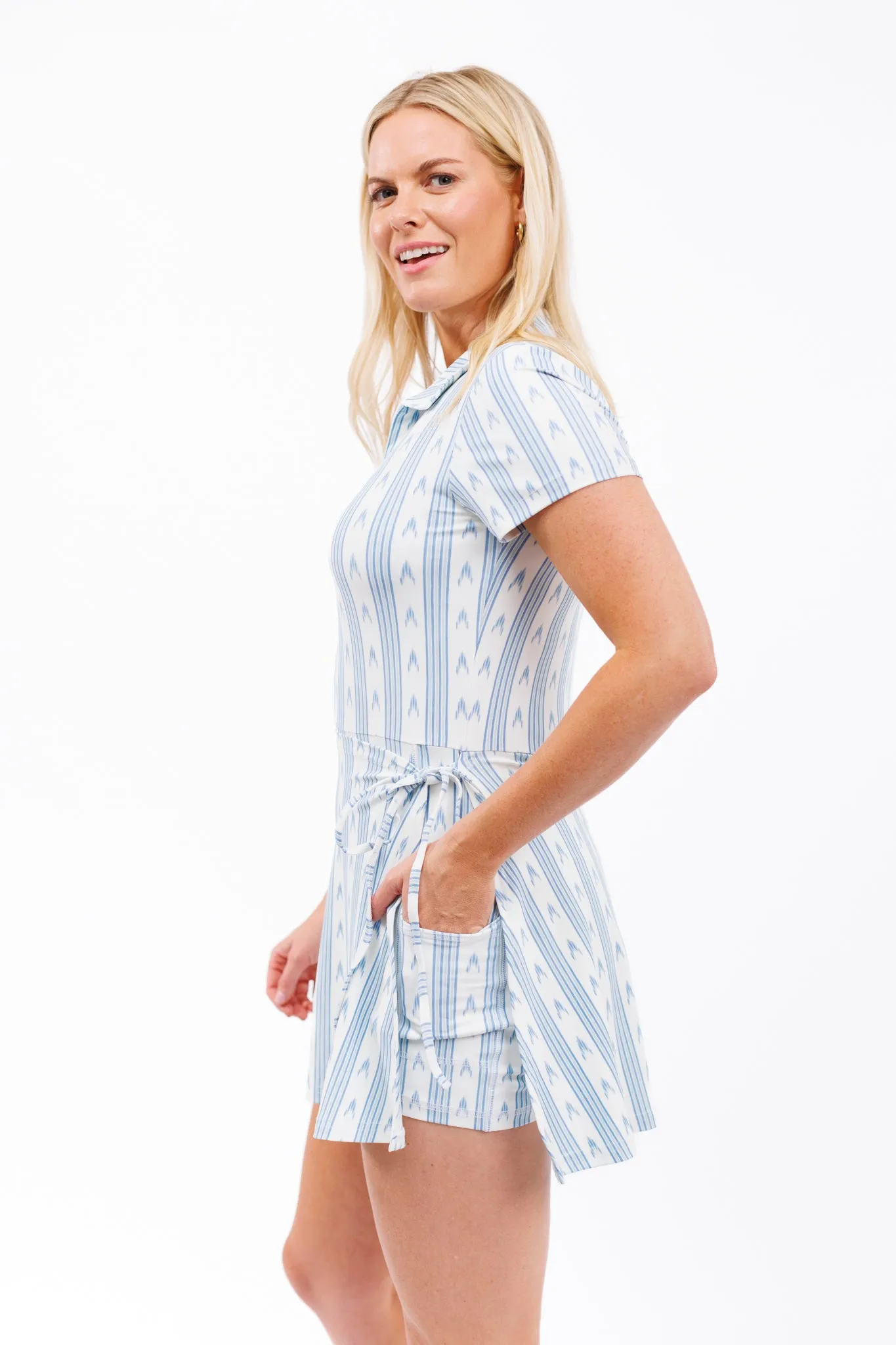 The Ivy Dress - Ocean Ikat