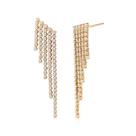 ULTIMATE DIAMOND TENNIS DROP TASSEL EARRINGS