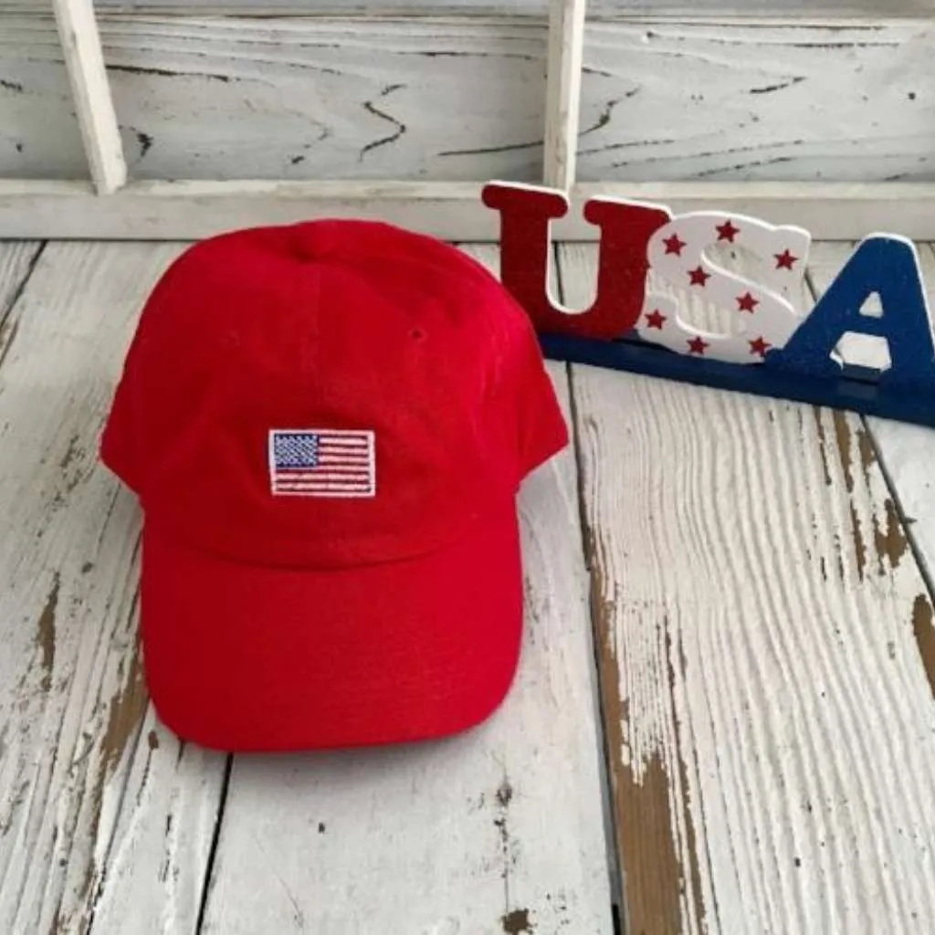 USA Flag Hat - Embroidered American Flag Baseball Cap