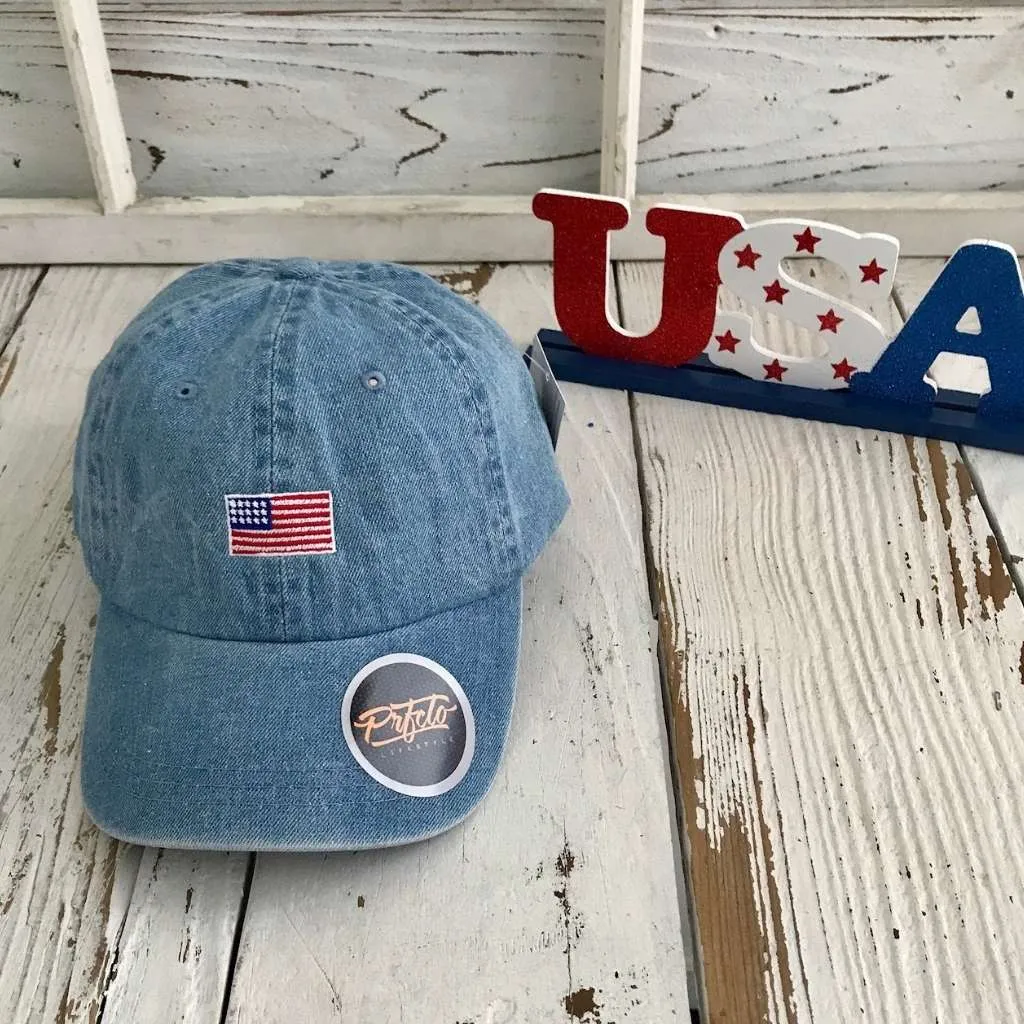 USA Flag Hat - Embroidered American Flag Baseball Cap